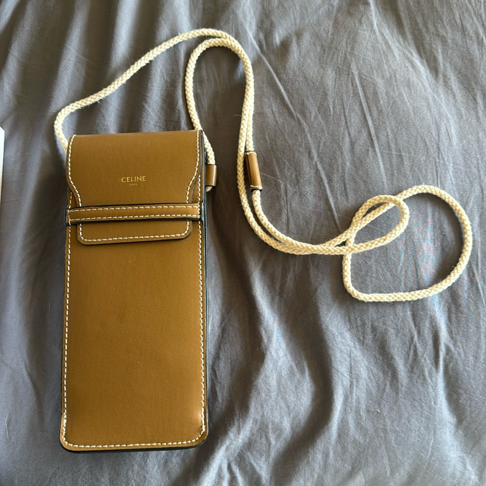 Celine original sunglasses case , brown , phone will fit too, crossbody